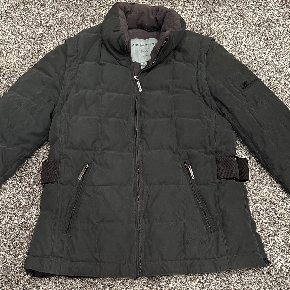 Women's Horseware Covertible Black Puffer Jacket
